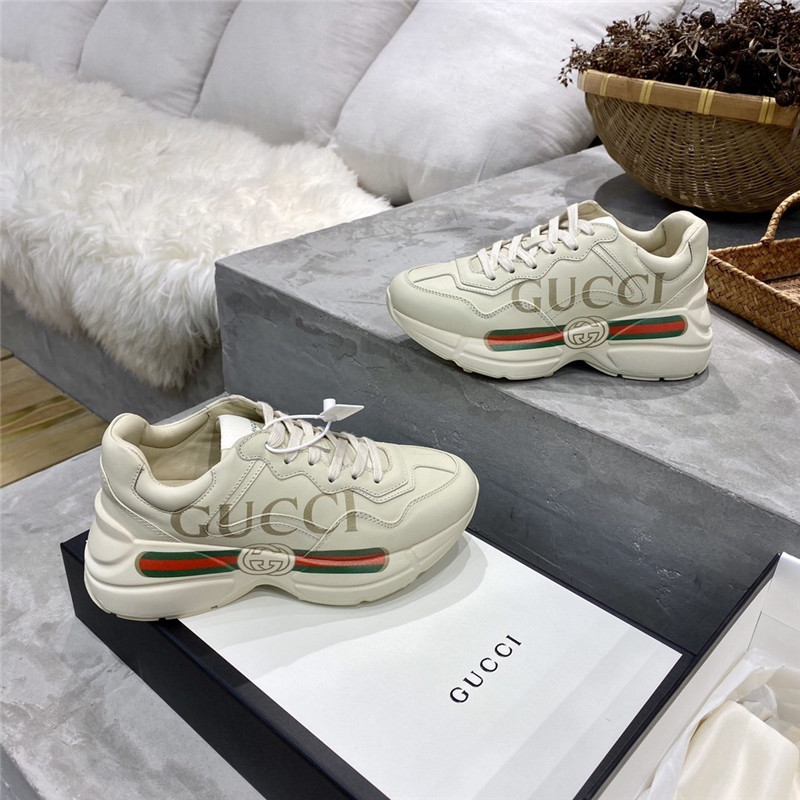 Gucci rhyton logo leather sneaker store